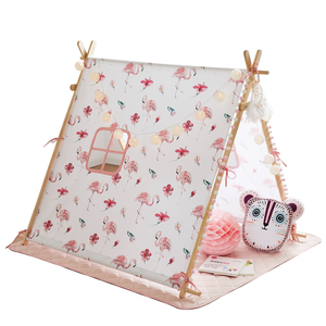 Personalized <strong>Tents</strong> for Kids Canvas Cotton Baby <strong>Play</strong> Teepee <strong>Indoor</strong> Wooden Frame <strong>Tent</strong> for Kids - Product Image 5