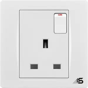 13A socket outlet British standard 86*86 size 1gang DP switch socket High quality PC material socket