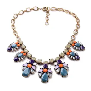 Bijoux de créateur de mode, collier de marque, en cristal épais, motif Floral, accessoires pour femmes, vente en gros, chine