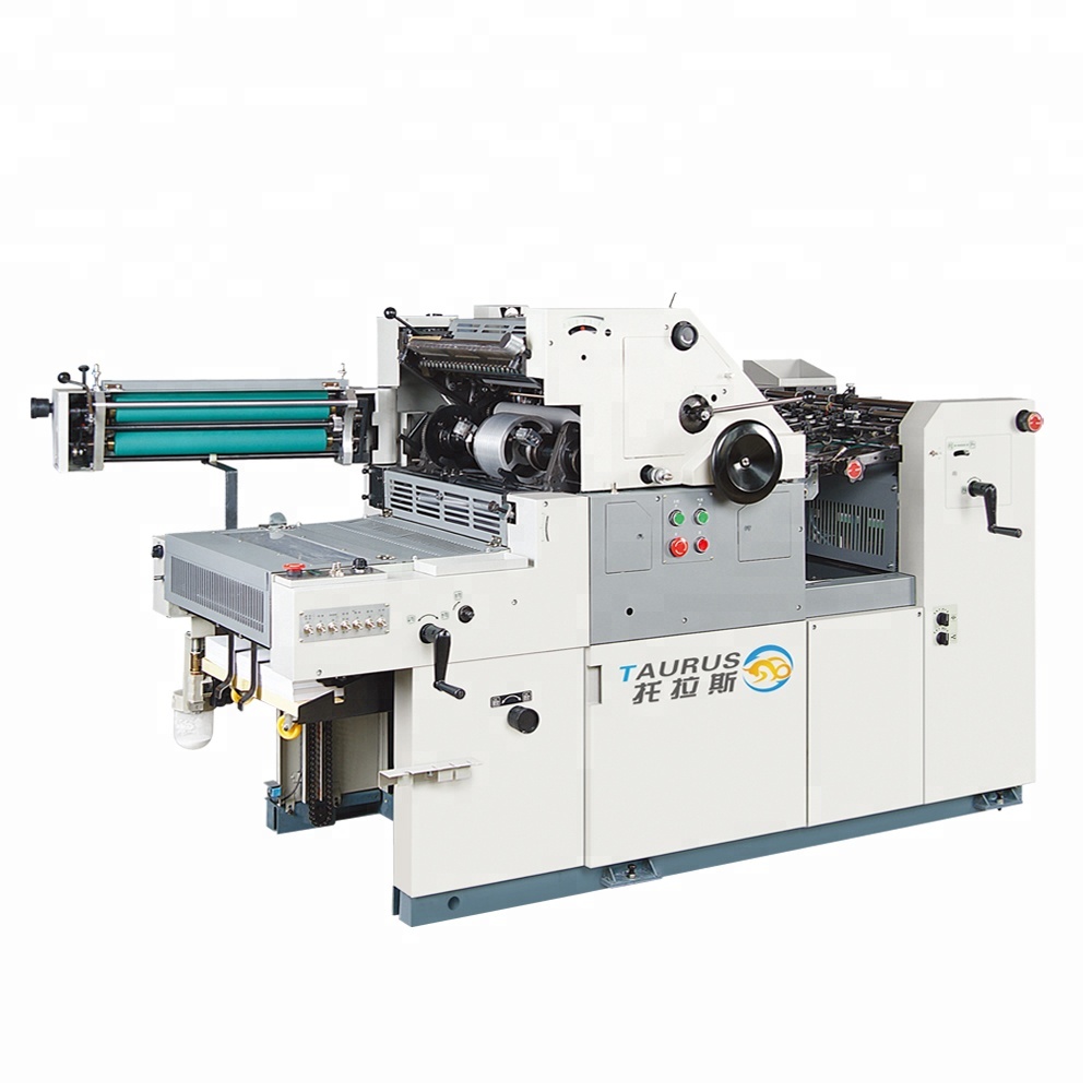 Taurus mini offset printing machine color poster/non woven bag/flyer/leaflet/brochure/envelope printing machine for sale