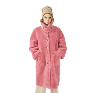 Mao Mao Vestiti di Pelliccia di Inverno Vera Pelliccia Oversize Teddy Bear Cappotti Commercio All'ingrosso Cappotto di Pelle di Pecora Donna