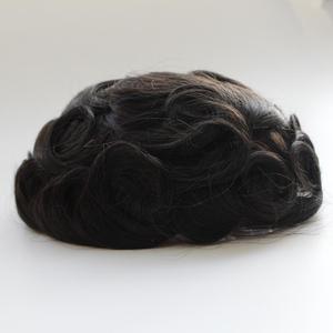 Qingdao HZXHair Sistema di Sostituzione Dei <span class=keywords><strong>Capelli</strong></span> 1B Nero e Marrone e Biondi Colore Medio Densità Sottile Della Pelle Dei <span class=keywords><strong>Capelli</strong></span> di Remy per Gli Uomini parrucchino - Product Image 5