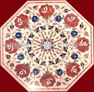 Marble Stone Inlay Octagonal Shape Table Top - Product Image 1