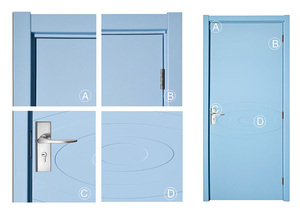 Urbano moderno Stile appartamenti semplici porte luce blu dipinto a filo porte interno adatto per il tema camera da letto dell'hotel - Product Image 4