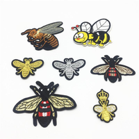 Patch d'insecte d'abeilles de Burt à bas prix populaire patchs de broderie personnalisés pas de minimum pour les vêtements