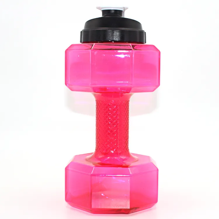 New RELEASE products durable empty plastic water bottles dumbbell shape, 2.2L frosted dumbbell water bottle