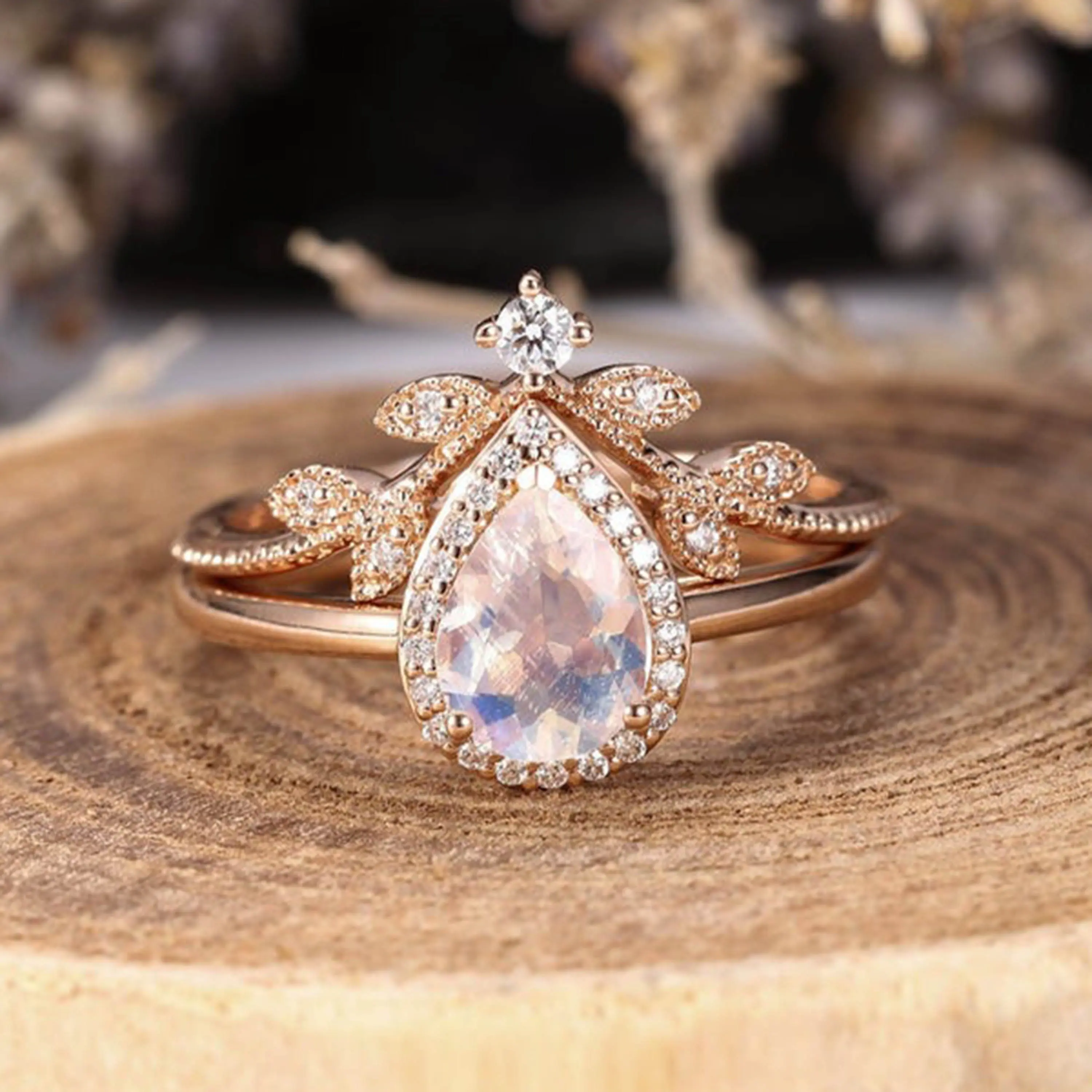 Kübik zirkon Halo haziran Birthstone 925 ayar gümüş doğal aytaşı yüzük setleri takı nişan yüzüğü