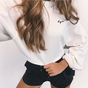 2019 heißer verkauf vier jahreszeiten frauen crop top hoodie crop sweatshirt