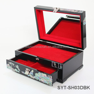 Luxury <strong>Wooden</strong> Jewellery Box with Mirror and Drawer - Product Image 3
