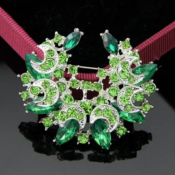 2016 novo produto charme diamante lua verde e broche estrelas