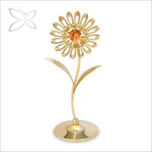 งานประดิษฐ์คริสตัลรูปดอกเดซี่ชุบทองสไตล์คลาสสิก ประดับด้วยคริสตัลเจียระไนแบบบริลเลียนต์ งานศิลปะพื้นบ้าน ของสะสม ตกแต่งบ้าน - Product Image 1