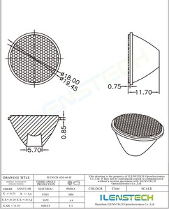 Lente Óptica de 20 mm y 60 Grados, Lente de Plástico con Cubierta de Domo y Soporte - Product Image 5