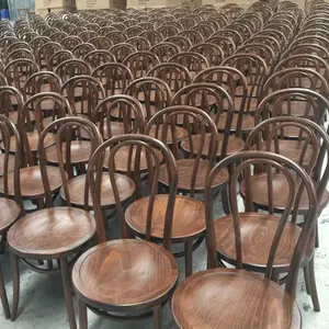 Impilabile Sedia di Banchetto di Cerimonia Nuziale Brown Thonet di Legno per Ristorante Caffè Negozio di Mobili