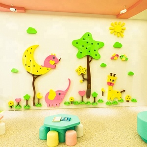 Adesivi Murali 3D in Acrilico con Elefante e Giraffa per Decorazione Casa e Asilo, Design Chic per Negozi Madre e Figlio - Product Image 4