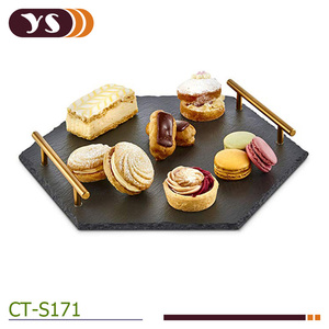 <span class=keywords><strong>Plateau</strong></span> <span class=keywords><strong>de</strong></span> <span class=keywords><strong>service</strong></span> fromage en <span class=keywords><strong>ardoise</strong></span> naturelle, livraison gratuite, avec poignée en or brossé - Product Image 2