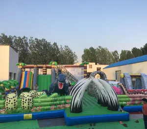 Customized inflatable dinosaur park, inflatable amusement park, outdoor inflatable dinosaur paradise for kids