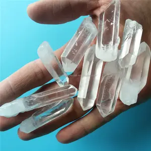 天然原始清除石英粗石点 lemurian 种子水晶点