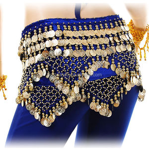 BestDance <strong>Belly</strong> <strong>Dance</strong> <strong>Costume</strong> Hip Scarf Belt Velvet Golden Coins Waist Belt <strong>Costume</strong> - Product Image 4
