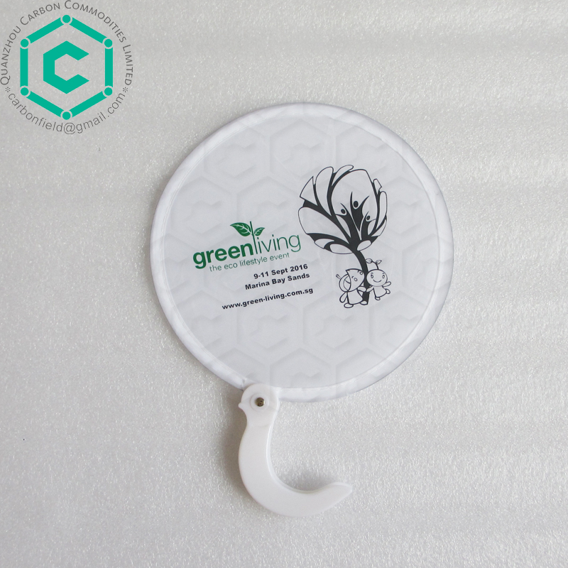 190t нейлоновый складной ручной вентилятор с логотипом шелкографии