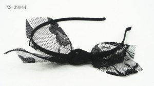 Tocados fascinator para mujer, diadema de flores con diamantes de imitación de cristal de malla negra para novia, accesorios para el cabello de boda - Product Image 6