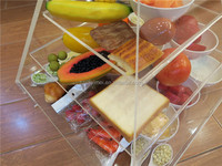 4 Ebenen Clear Acryl pyramiden förmige Box für frische Lebensmittel