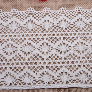 Renda de crochê larga de alta qualidade para decoração do vestido