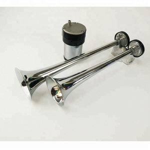 Luid 118dB 2/Dual Trompet Trein Luchthoorn met Compressor Volledige Compleet Systeem/Kit Chrome, 12 V - Product Image 3