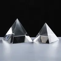 クリスタルピラミッドクリアクリスタルガラス文鎮カスタム3Dレーザー彫刻ビジネスギフト用