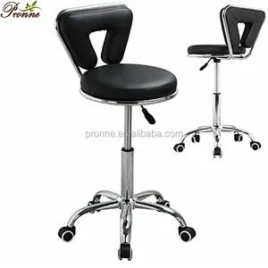 Ergonomic Salon Black Master Chair for Manicure with Backrest