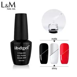 Ibdgel sơn móng tay nhà máy lâu dài gel UV Nail TOP COAT Gel long lanh Top Gel Polish 15ml