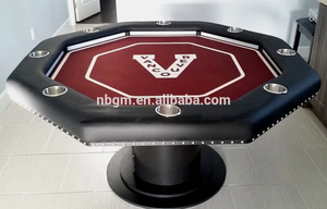 <span class=keywords><strong>Table</strong></span> de <span class=keywords><strong>poker</strong></span> de casino <span class=keywords><strong>ronde</strong></span> de luxe de 60 pouces avec pieds en bois massif - Product Image 5