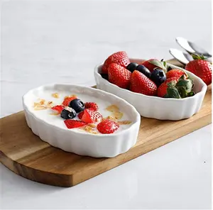 오븐을 위한 개인화된 형 타원형 모양 부엌 싼 프랑스 세라믹 bakeware