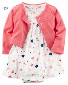 12.1 commercio all'ingrosso di Alta Qualità Della Ragazza Del Bambino 2 Pezzo del bambino della tuta set di <span class=keywords><strong>abbigliamento</strong></span> in cotone cardigan del vestito della tuta del bambino - Product Image 6