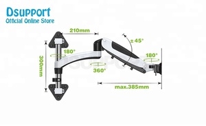 Heavy Duty 35-55 inch khí mùa xuân chuyển động đầy đủ TV Wall Mount Bracket <span class=keywords><strong>ARM</strong></span> linh hoạt <span class=keywords><strong>LCD</strong></span> LED Monitor tải 9-16kgs sản phẩm trong kho - Product Image 6