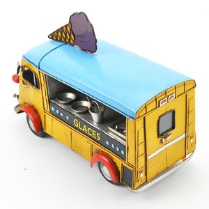 Retro Eiscreme-Modellbus <span class=keywords><strong>Vintage</strong></span> Antik Maßstab 1:12 für Heimdekoration Eisenmetall-Handwerk Handgefertigte Kunst und Handwerk - Product Image 6