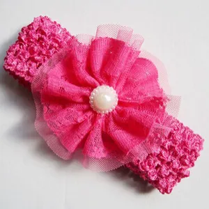 Pearl & Lace Versierde Tulle Bloemen Hoofdband