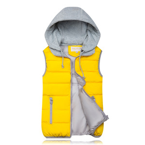 Luckysmarters-<span class=keywords><strong>gilet</strong></span> d'hiver en coton <span class=keywords><strong>avec</strong></span> <span class=keywords><strong>capuche</strong></span> pour <span class=keywords><strong>femme</strong></span>, veste chaude et amovible, vêtement d'extérieur, grande taille E005 - Product Image 5