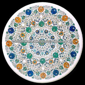 Tableros de Mesa de Centro de Piedra de Mármol con Marquetería, Pietra Dura - Product Image 1