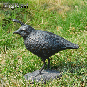 Statuetta decorativa da giardino in ghisa, in metallo statuetta di piccolo uccello - Product Image 3