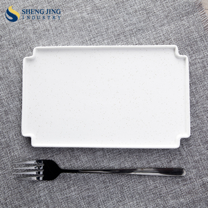 Platos de cena rectangulares de cerámica blanca, diseño bonito, para Hotel/restaurante, proveedor de China - Product Image 1