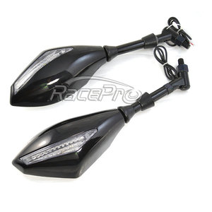 RACEPRO-espejo lateral para motocicleta, piezas personalizadas, Universal, LED integrado, para <span class=keywords><strong>Motocross</strong></span>, con luz de señal de giro, para <span class=keywords><strong>Kawasaki</strong></span> Ninja 250 <span class=keywords><strong>300</strong></span> - Product Image 6