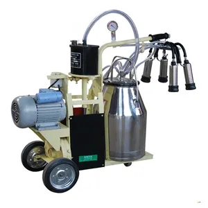 piston pump type milking trolley for cow with single barrel