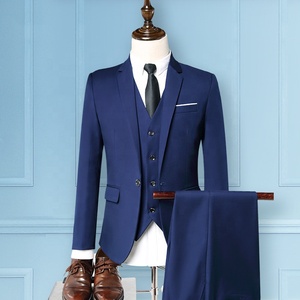 Traje Formal de Negocios para Hombre, Corte Regular, Botón de Una Fila, Transpirable, TR, Traje de Trabajo de 2 Piezas - Product Image 2