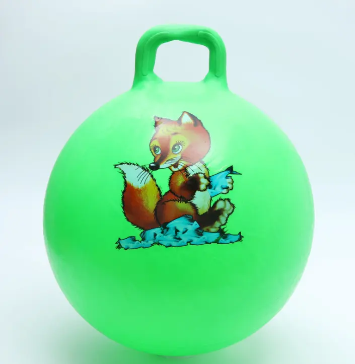 Пластиковый упругий мяч с ручкой, шар-хоп, пластиковый упругий мяч из ПВХ на заказ