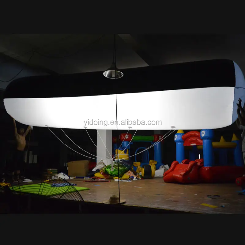 Giant outdoor LED lighting inflatable tube helium balloon for advertising K7018