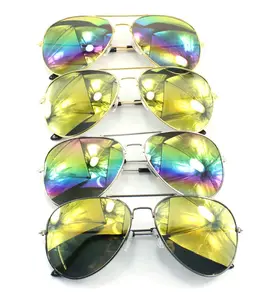 Occhiali da Sole <span class=keywords><strong>Aviator</strong></span> Personalizzati ONLYLOVE OL-AS001 con Montatura in Legno, <span class=keywords><strong>Lenti</strong></span> Acriliche a Cerchio Completo, Specchio Dorato, Leggeri e con Protezione UV - Product Image 1