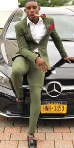 Abiti da <span class=keywords><strong>uomo</strong></span> verde oliva a buon mercato <span class=keywords><strong>Slim</strong></span> <span class=keywords><strong>Fit</strong></span> due pezzi <span class=keywords><strong>smoking</strong></span> da sposa per <span class=keywords><strong>uomo</strong></span> con risvolto a punta abito da ballo formale (giacca + pantaloni) - Product Image 4