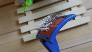 Poignée antidérapante en plastique, coudée, pour animaux domestiques, chien, chat, chiot, élimination des poils, perte, épingles en acier, brosse claquette - Product Image 4