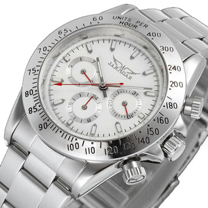 Montre pour homme Jargar, couleur or, lunette en acier inoxydable, bracelet en acier inoxydable, <span class=keywords><strong>cadran</strong></span> <span class=keywords><strong>noir</strong></span>, 6 aiguilles, montre habillée, montre-bracelet - Product Image 5