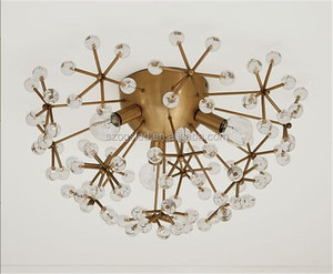 2017 Nuevo diseño de vidrio corrugado bola redonda araña, gris plata cubierta de cristal moderna lámpara colgante - Product Image 2